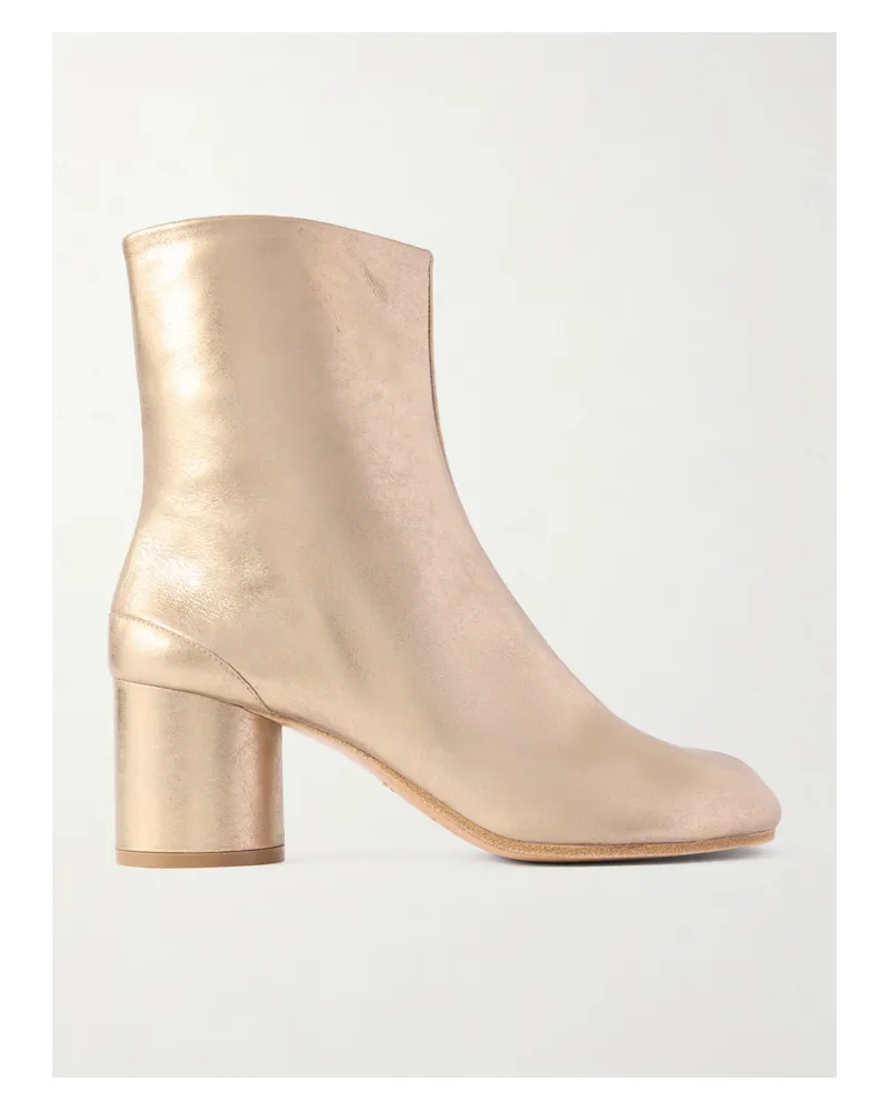 Maison Margiela Tabi Stiefel Mit Geteilter Kappe Aus Metallic-leder - Gold Gold