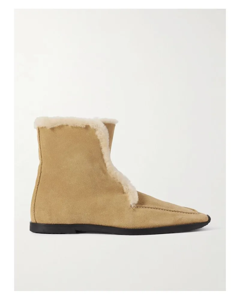 Totême Ankle Boots Aus Shearling - Braun Braun