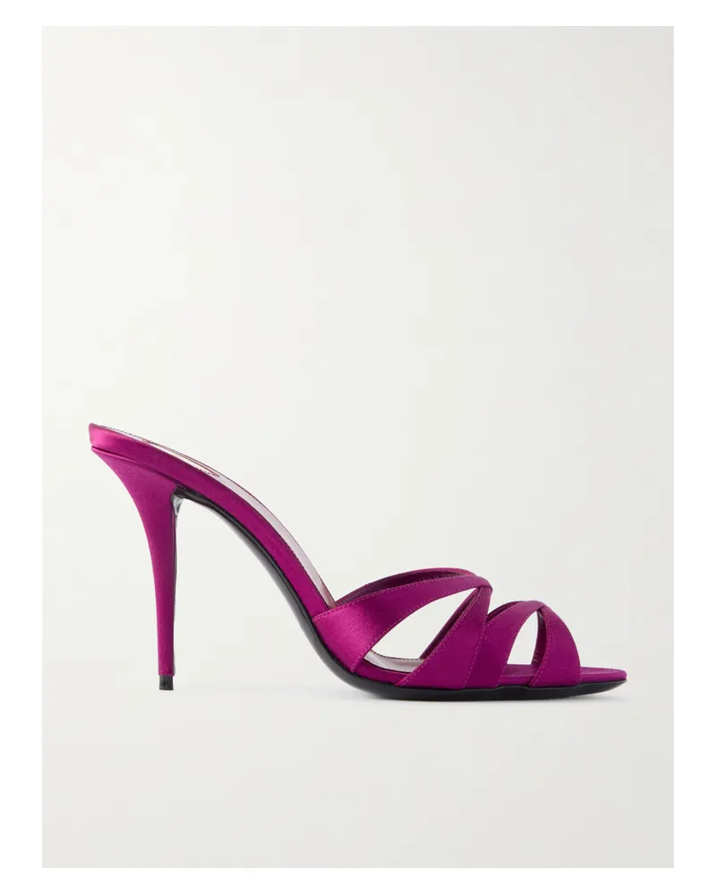 Saint Laurent Chandelle Mules Aus Satin - Lila Lila