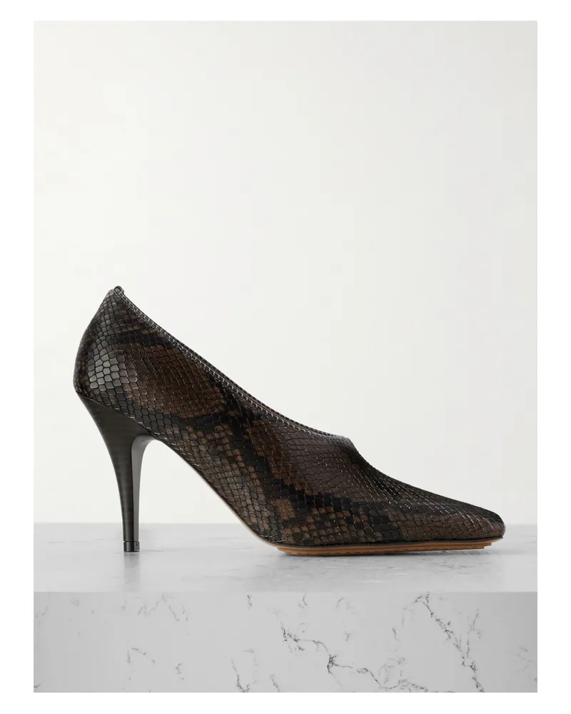 Stella McCartney Pumps Aus Synthetischem Material Mit Schlangeneffekt - Braun Braun