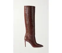 Paris Texas Stiletto Kniehohe Stiefel aus Leder Braun