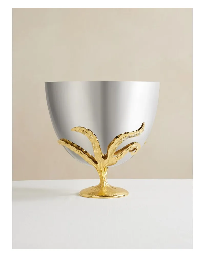 L’OBJET Fern Flaschenkühler Aus Edelstahl Mit Vergoldeten Details - Silber Silber
