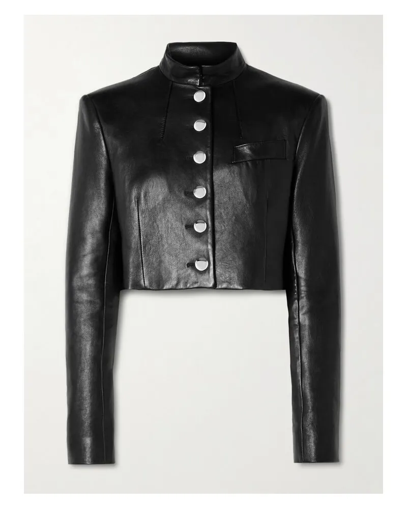 KHAITE Samuelson Verkürzte Lederjacke - Schwarz Schwarz