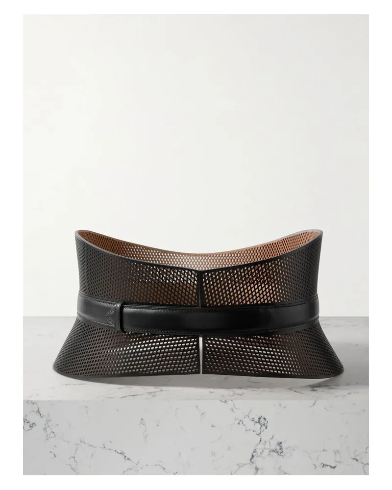 Alaïa Neo Bustier Gürtel Aus Lasergeschnittenem Leder - Schwarz Schwarz