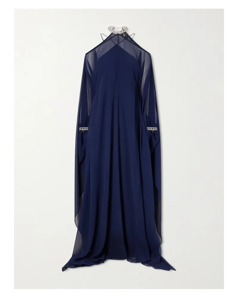 Taller Marmo Sza Sza Silk-chiffon Gown - Blue Blue