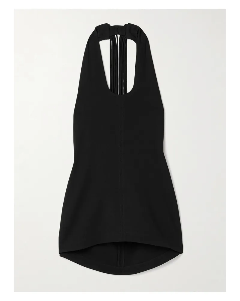 Proenza Schouler Miller Neckholder-tanktop Aus Crêpe Mit Fransen - Schwarz Schwarz