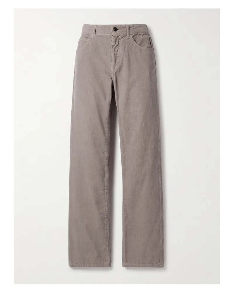 The Row Carlyl Cotton-corduroy Straight-leg Pants - Brown Brown