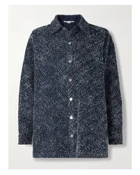 Stella McCartney Oversized-hemd aus Bouclé-denim Blau