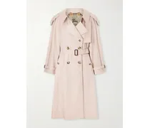 Fitzorvia Double-breasted Belted Cotton-gabardine Trench Coat - Pink