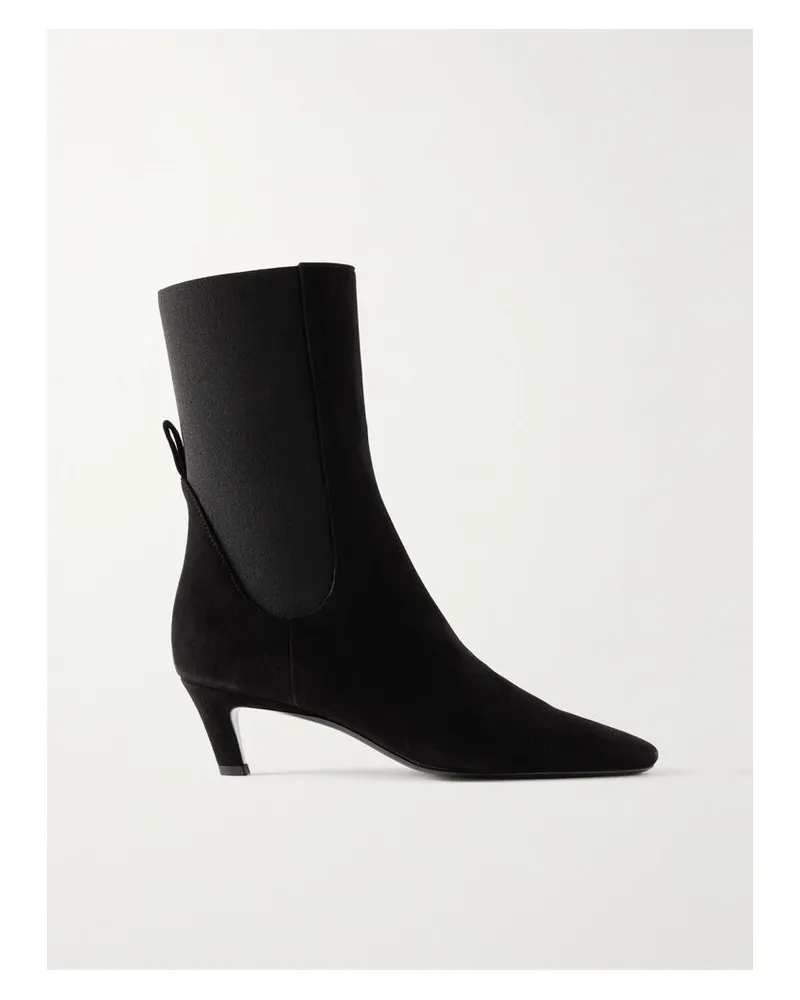 Totême The Mid Heel Stiefel Aus Veloursleder - Schwarz Schwarz