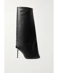 Alexander McQueen Slash Kniehohe Stiefel aus Leder Schwarz