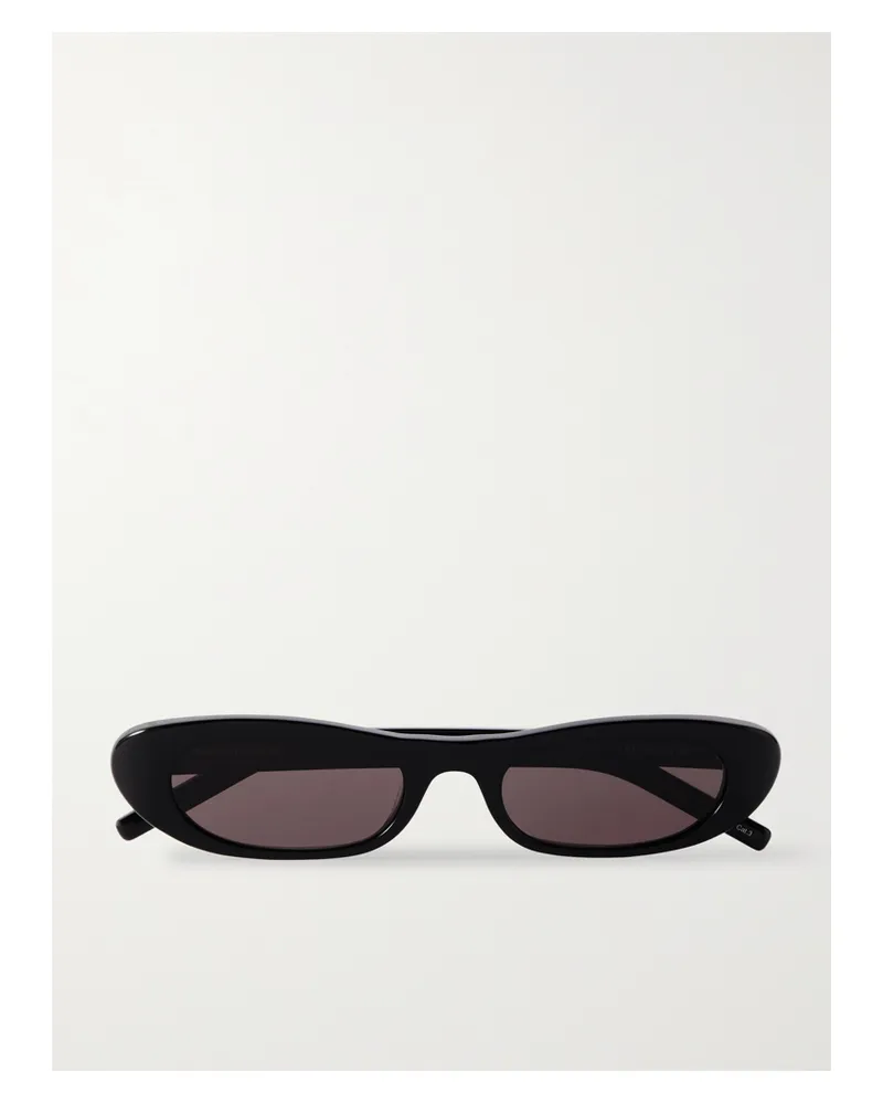 Saint Laurent Shade Sonnenbrille Mit Ovalem Rahmen Aus Azetat - Schwarz Schwarz