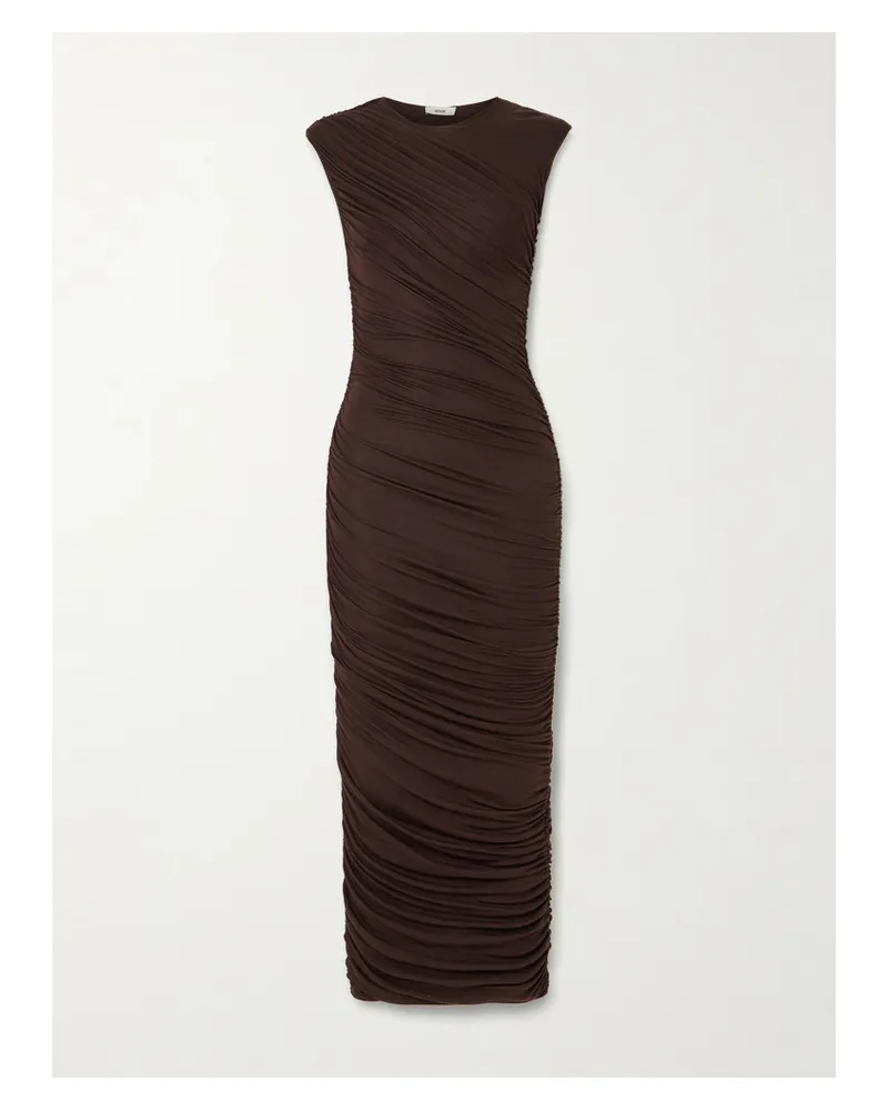 AGOLDE Ester Maxikleid Aus Einer Lyocell-mischung Mit Raffungen - Burgunder Burgunder
