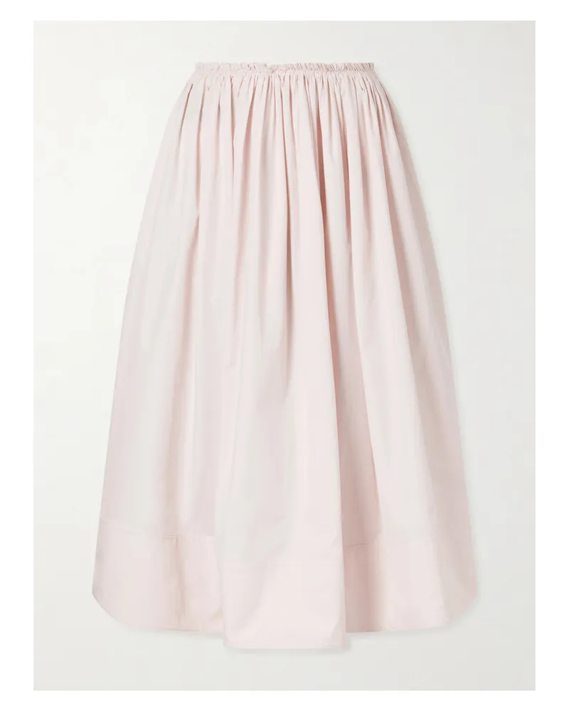 Gabriela Hearst Shiva Gathered Cotton-poplin Maxi Skirt - Pink Pink