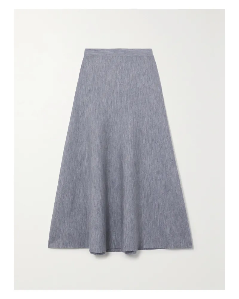 Gabriela Hearst Freddie Wool, Cashmere And Silk-blend Midi Skirt - Gray Gray