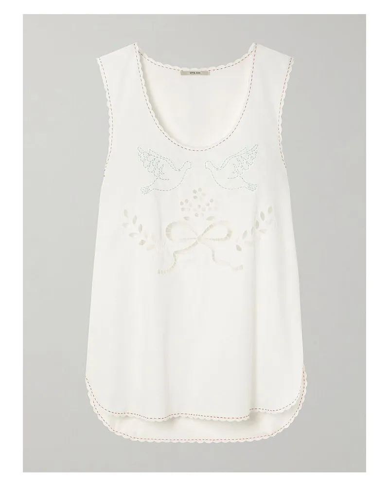 VITA KIN Skye Tanktop Aus Baumwolle Mit Lochstickerei Und Stickereien - Weiß Weiß
