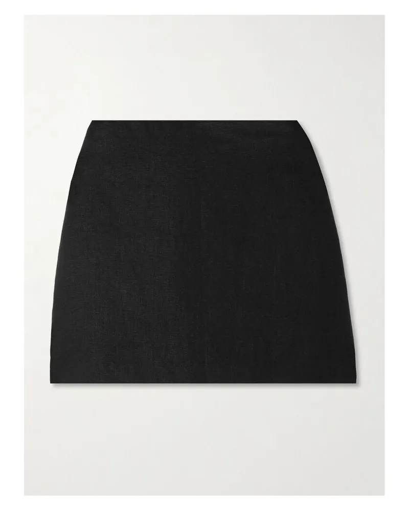 Posse Alice Minirock Aus Leinen - Schwarz Schwarz