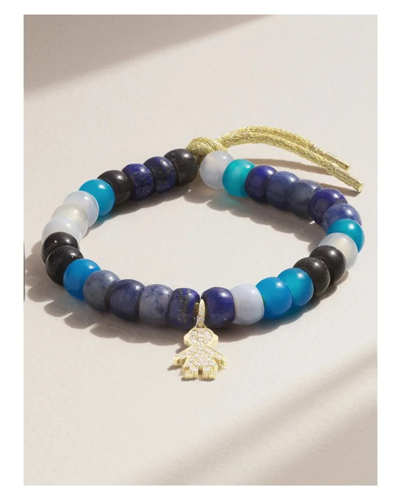 Carolina Bucci Trancoso Forte Beads Armband Aus Lurex® Mit Details Aus 18 Karat Gold Und Mehreren Steinen - Blau Blau