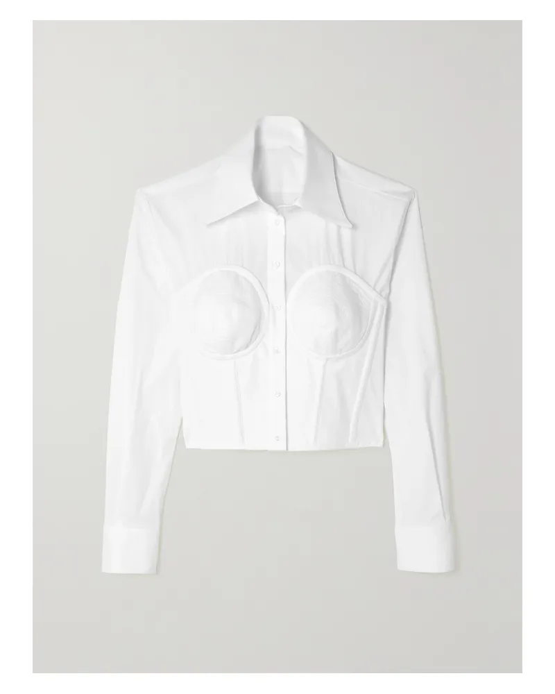 Dolce & Gabbana Mehrlagiges Hemd Aus Popeline Aus Einer Baumwollmischung Und Piqué - Weiß Weiß