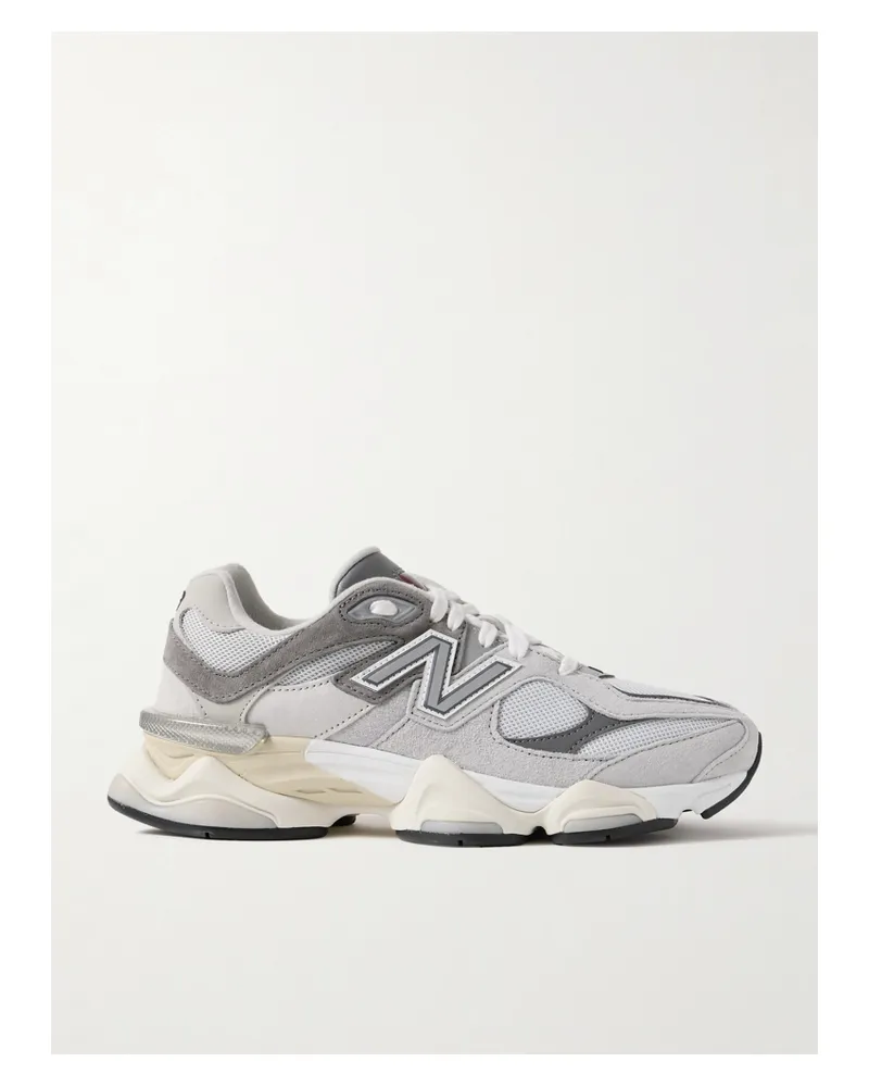 New Balance 9060 Sneakers Aus Veloursleder Und Mesh Mit Nubuklederbesätzen - Grau Grau