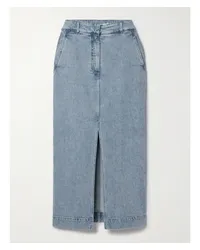 Another Tomorrow Net Sustain Midi-jeansrock aus Bio-denim Blau