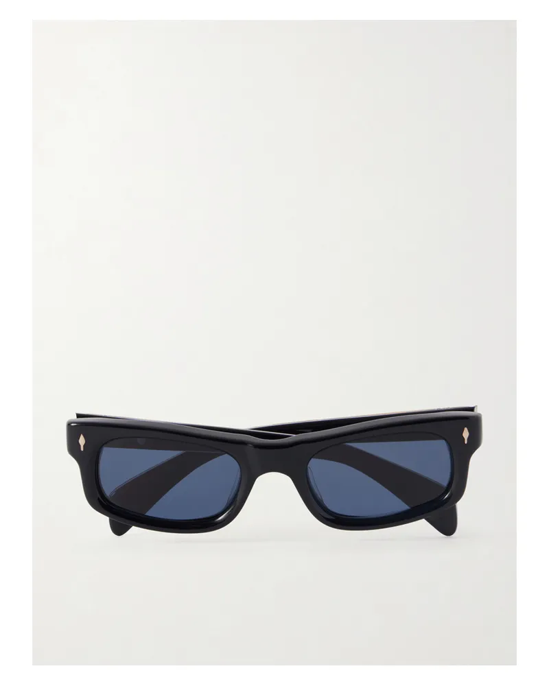 Jacques Marie Mage Initials Rectangular-frame Acetate Sunglasses - Blue Blue