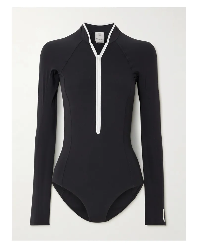 Hunza G Tyra Zweifarbiger Badeanzug - Schwarz Schwarz