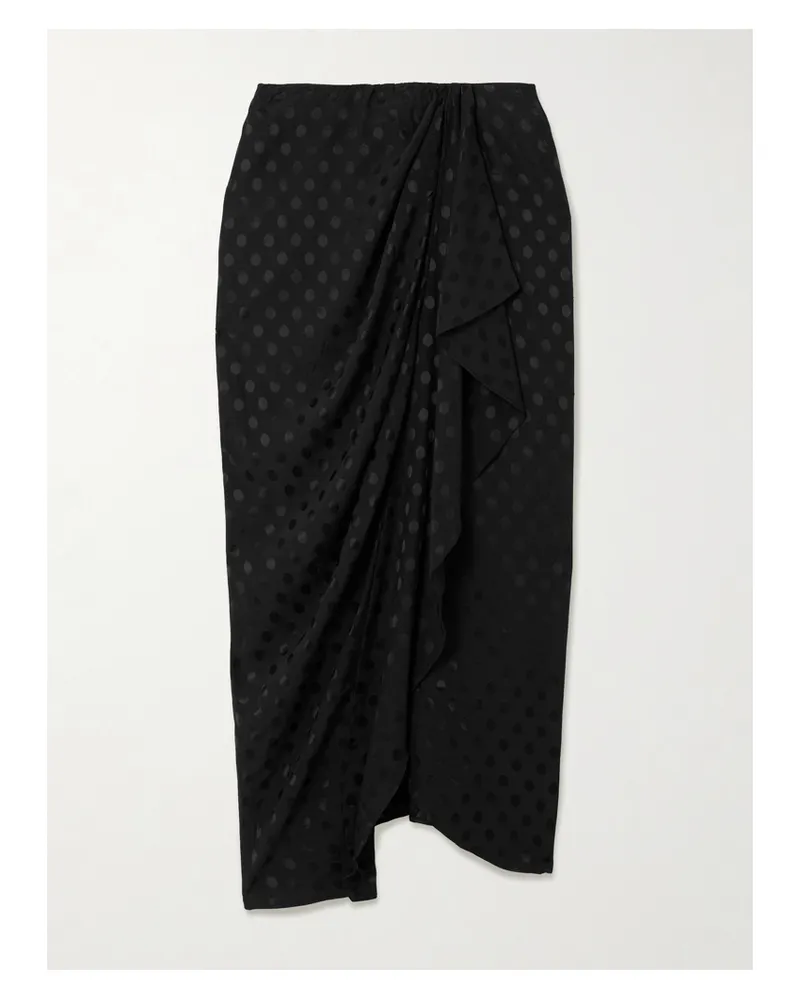 Isabel Marant Midirock Aus Mesh Mit Jacquard-muster Und Raffungen - Schwarz Schwarz