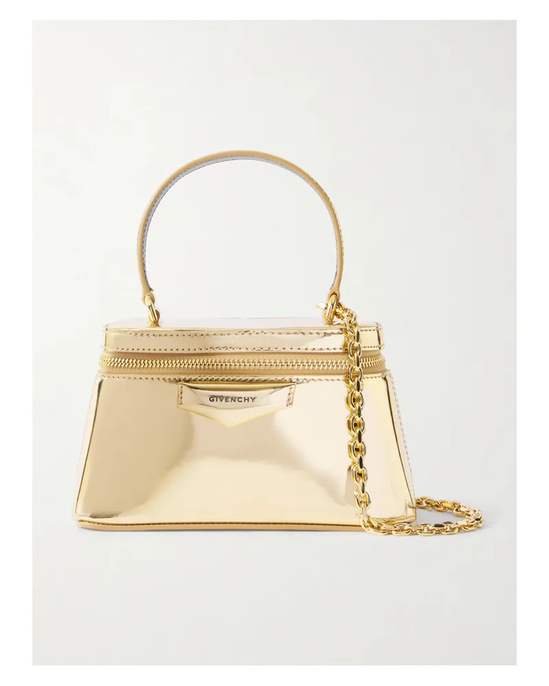 Givenchy Antigona Metallic Leather Shoulder Bag - Gold Gold