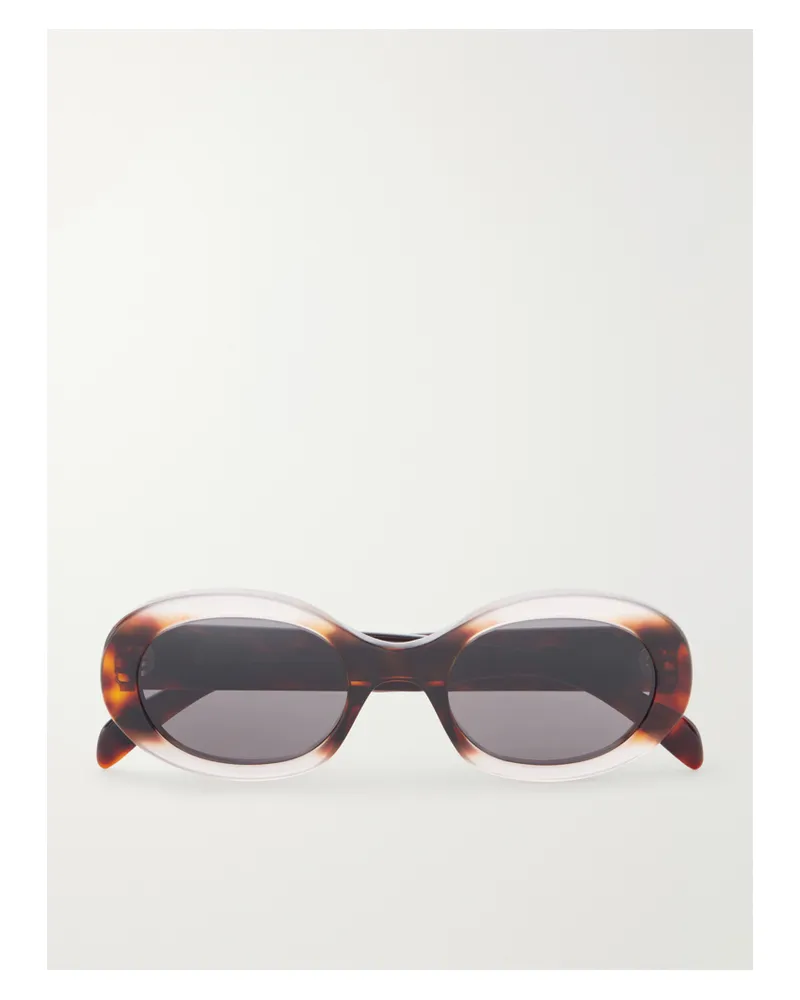 Celine Triomphe Sonnenbrille Mit Ovalem Rahmen Aus Azetat In Hornoptik - Rot Rot