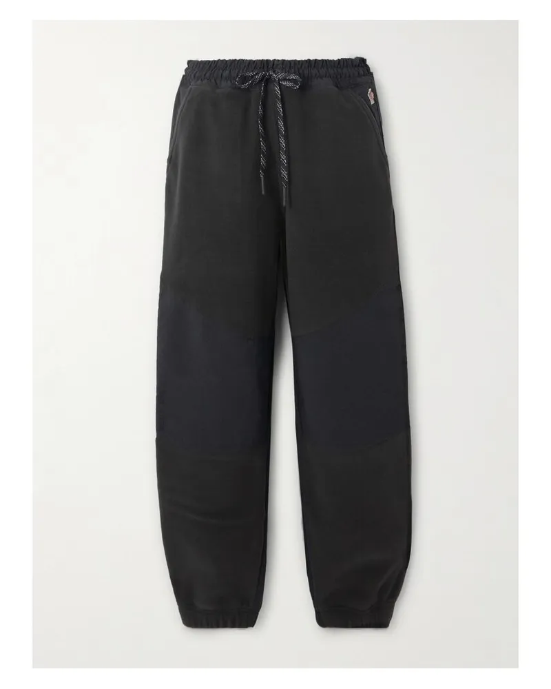 Moncler Jogginghose Aus Fleece Mit Einsätzen Aus Shell - Schwarz Schwarz