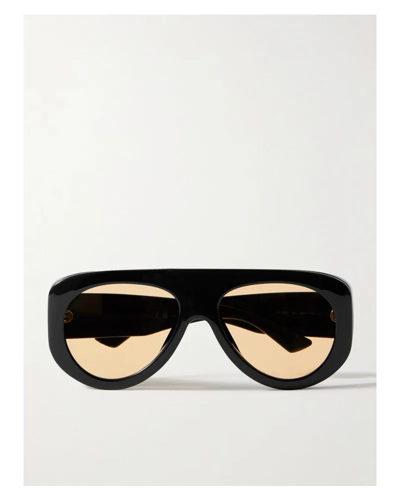 Bottega Veneta Osservatorio Oversized-pilotensonnenbrille Aus Azetat - Schwarz Schwarz