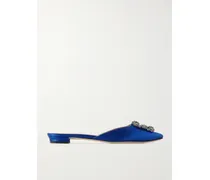 Hangisi Crystal-embellished Satin Slippers - Blue
