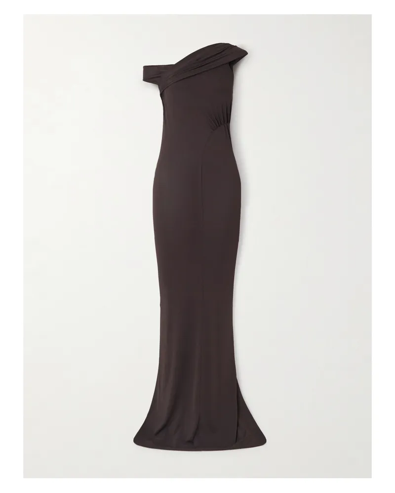 Rick Owens Sahara Asymmetrische Robe Aus Jersey Mit Raffungen - Braun Braun