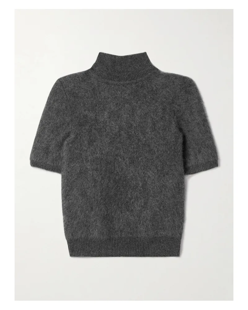 Adam Lippes Ari Stehkragenpullover Aus Gebürstetem Kaschmir - Grau Grau
