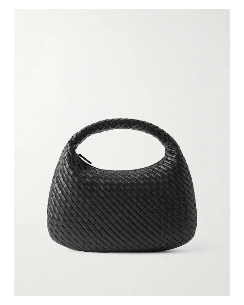 Bottega Veneta Hobo Medium Intrecciato Leather Shoulder Bag - Black Black