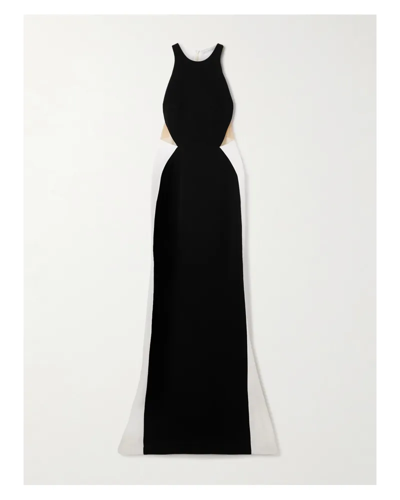 Stella McCartney Miracle Zweifarbige Robe Aus Crêpe Mit Organzaeinsätzen - Schwarz Schwarz