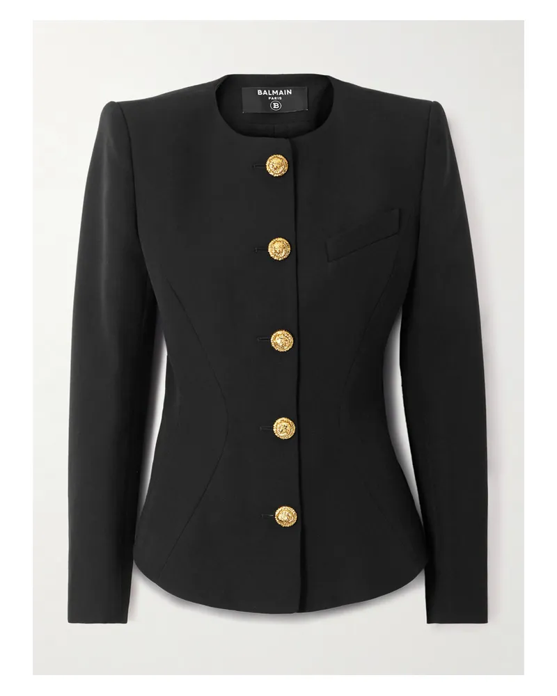Balmain Jacke Aus Grain De Poudre Aus Wolle - Schwarz Schwarz