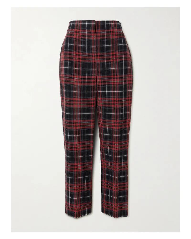 Burberry Eng Geschnittene Hose Aus Kariertem Webstoff - Rot Rot