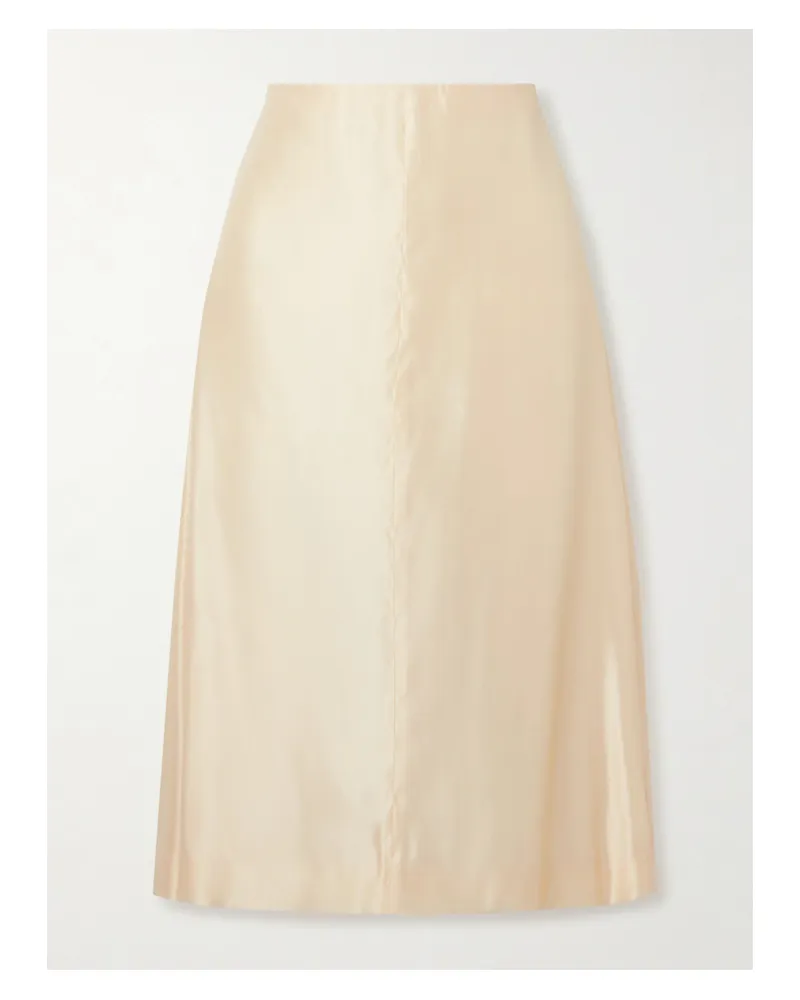 KHAITE Nania Midirock Aus Glänzendem Twill - Creme Creme