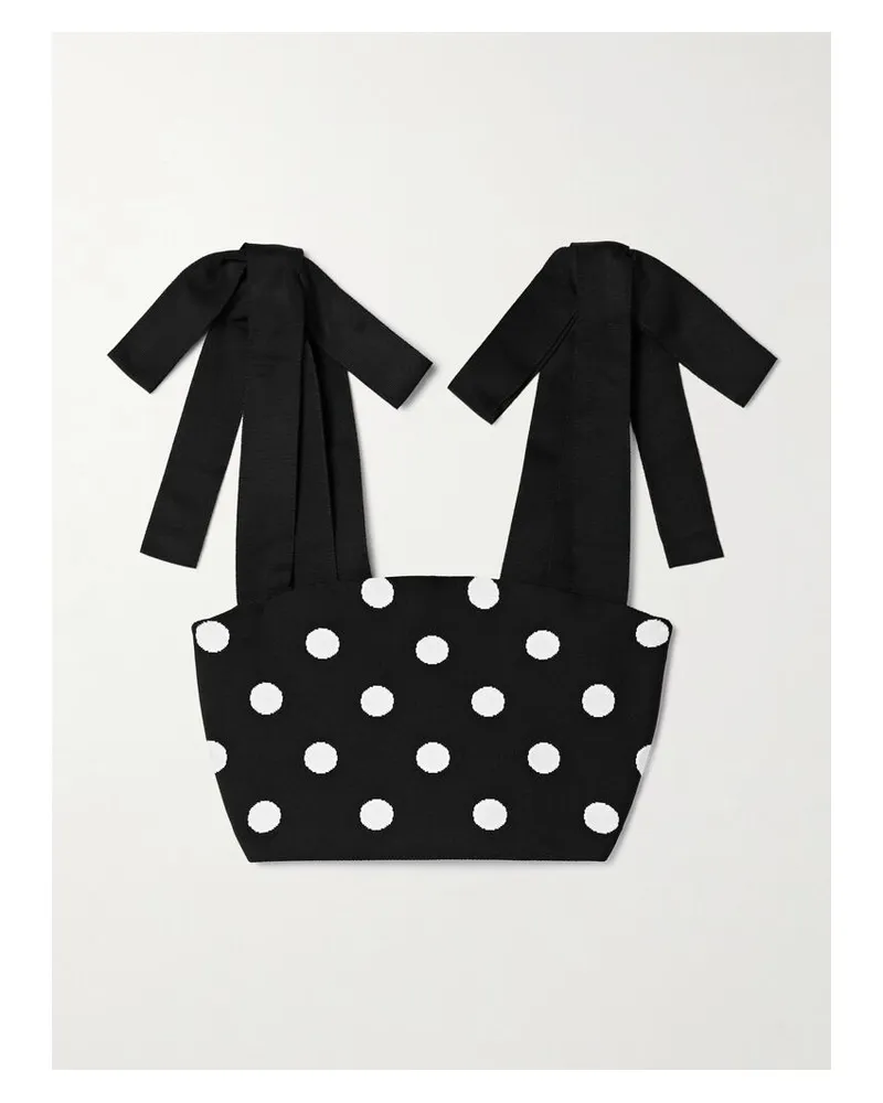 Carolina Herrera New York Bustier Aus Jacquard-strick Mit Polka-dots - Schwarz Schwarz