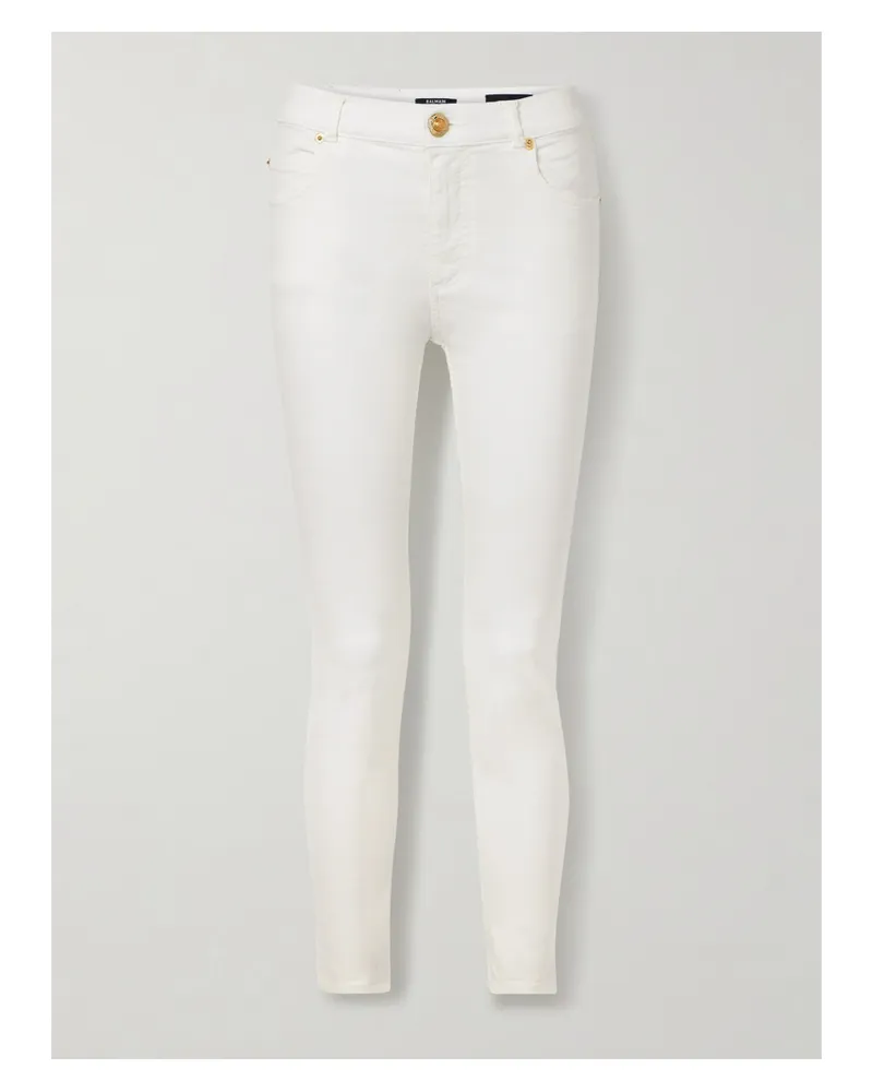 Balmain Hoch Sitzende Skinny Jeans - Wollweiß Wollweiß