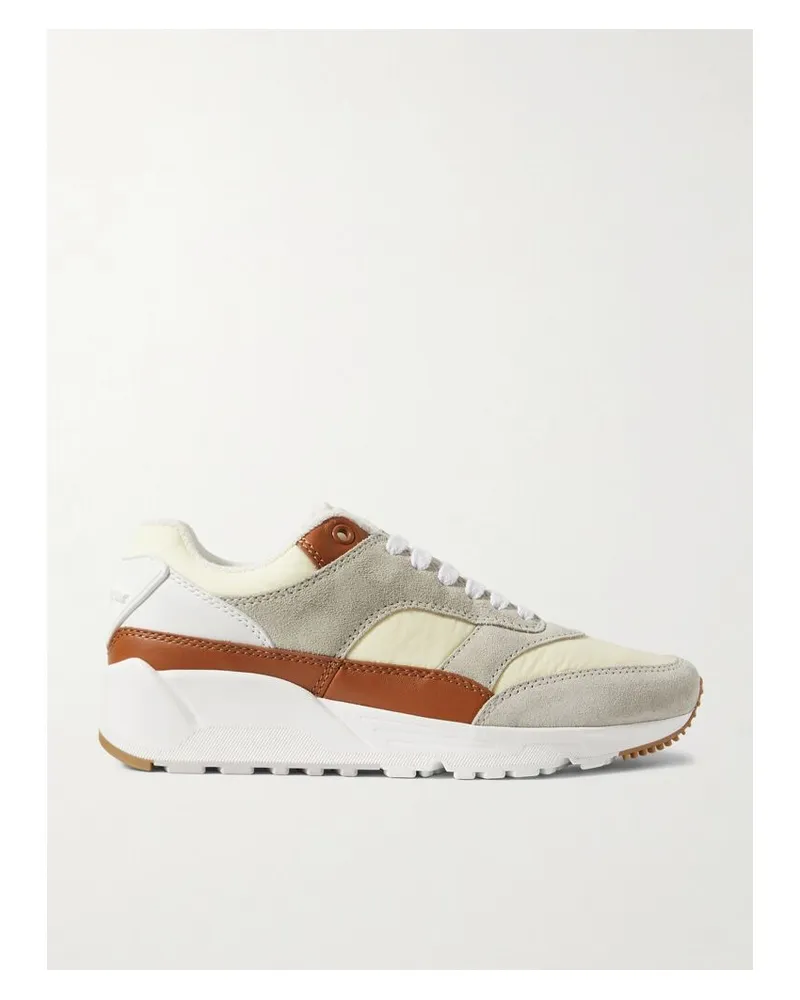 Saint Laurent Bump Sneakers Aus Shell, Leder Und Veloursleder Mit Gummibesätzen - Grau Grau