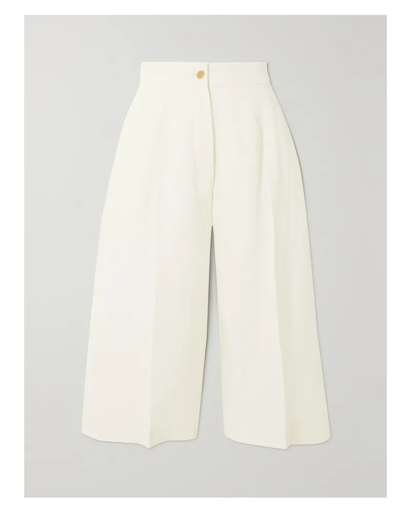 Giuliva Heritage Collection Serafina Culottes Aus Leinen Mit Falten - Weiß Weiß
