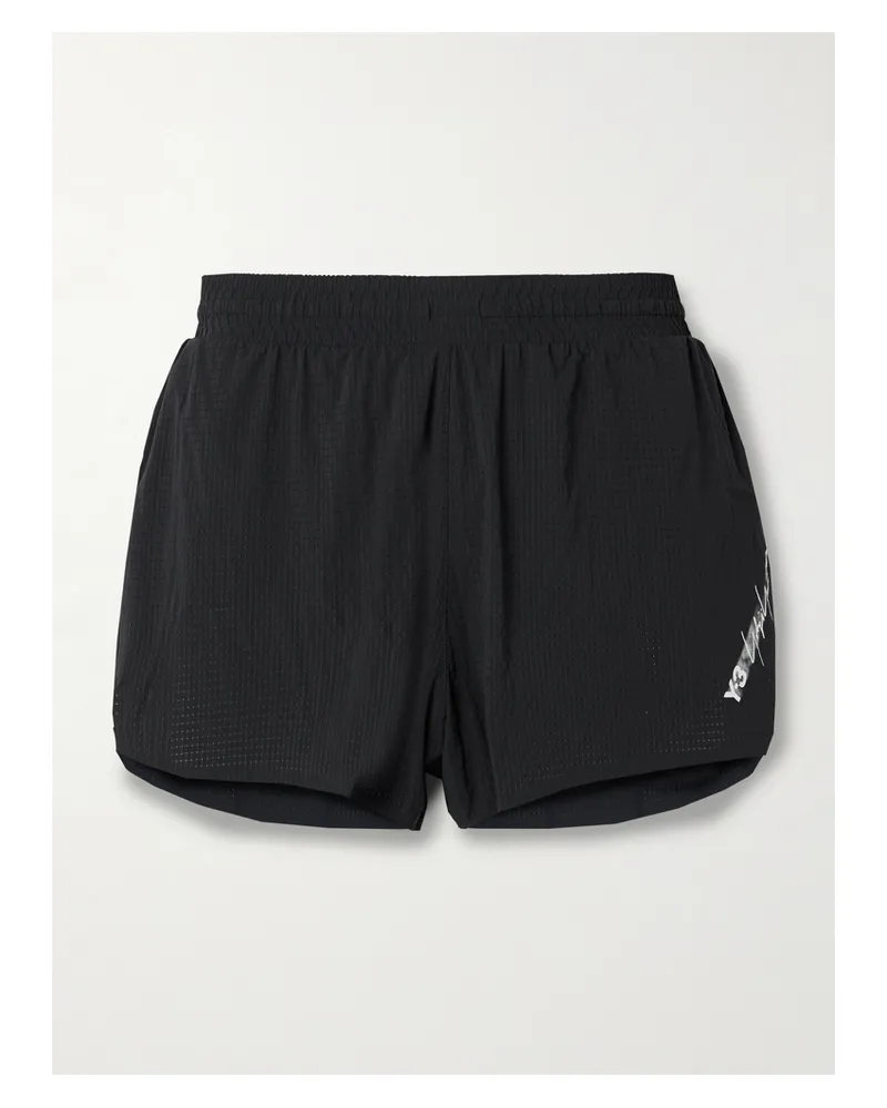 adidas Y-3 Shorts Aus Ripstop Mit Print - Schwarz Schwarz