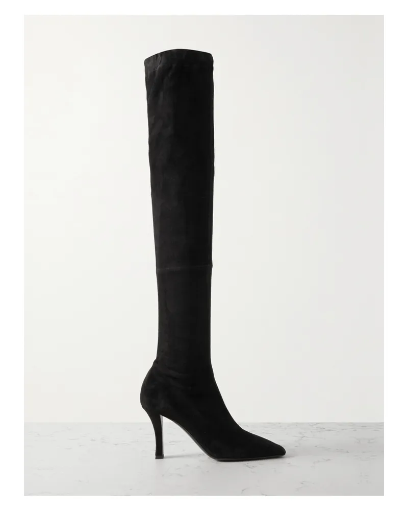 The Row Annette Overknees Aus Veloursleder - Schwarz Schwarz