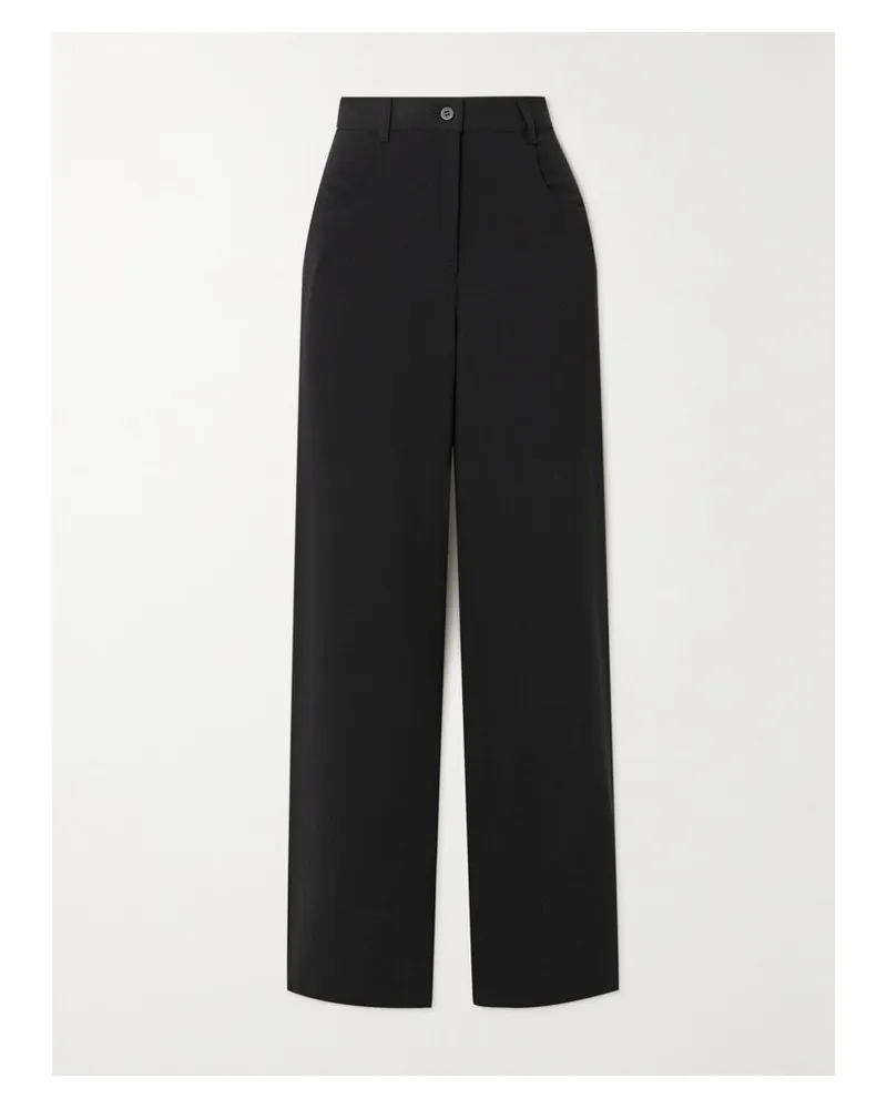 Matteau Net Sustain Hose Mit Geradem Bein Aus Crêpe Aus Einer Wollmischung - Schwarz Schwarz
