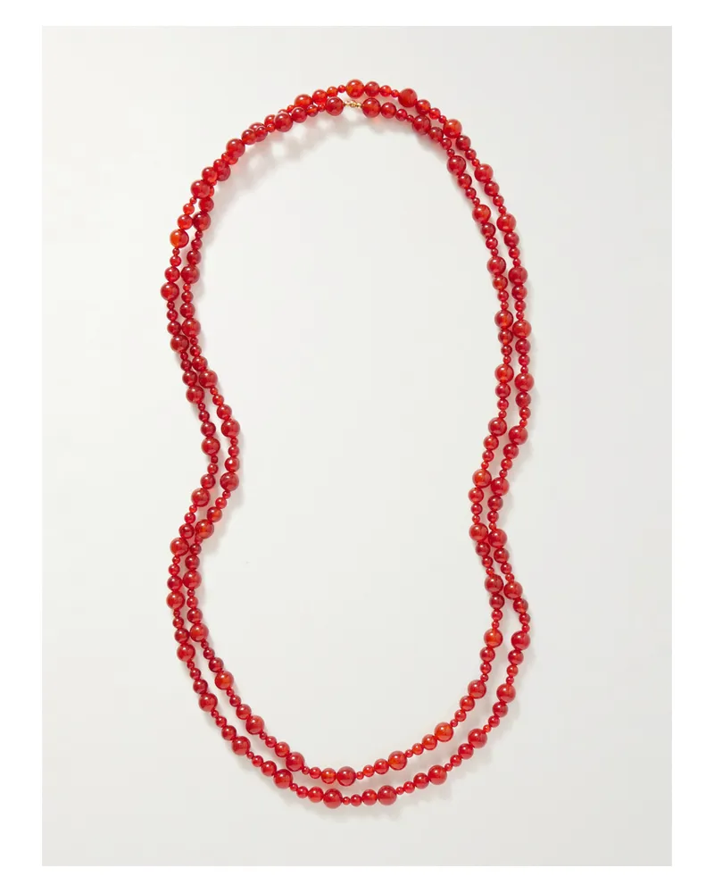 Jennifer Behr Veda Gold-tone Carnelian Necklace - Red Red