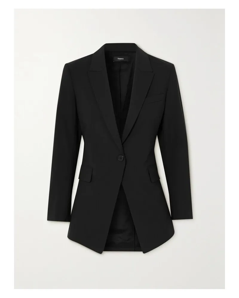 Theory Etiennette Blazer Aus Grain De Poudre Aus Einer Wollmischung - Schwarz Schwarz