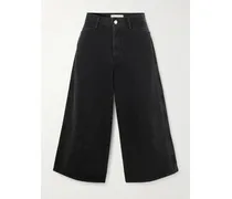 Maria Mcmanus Skater Wide-leg Organic And Recycled Denim Shorts - Black